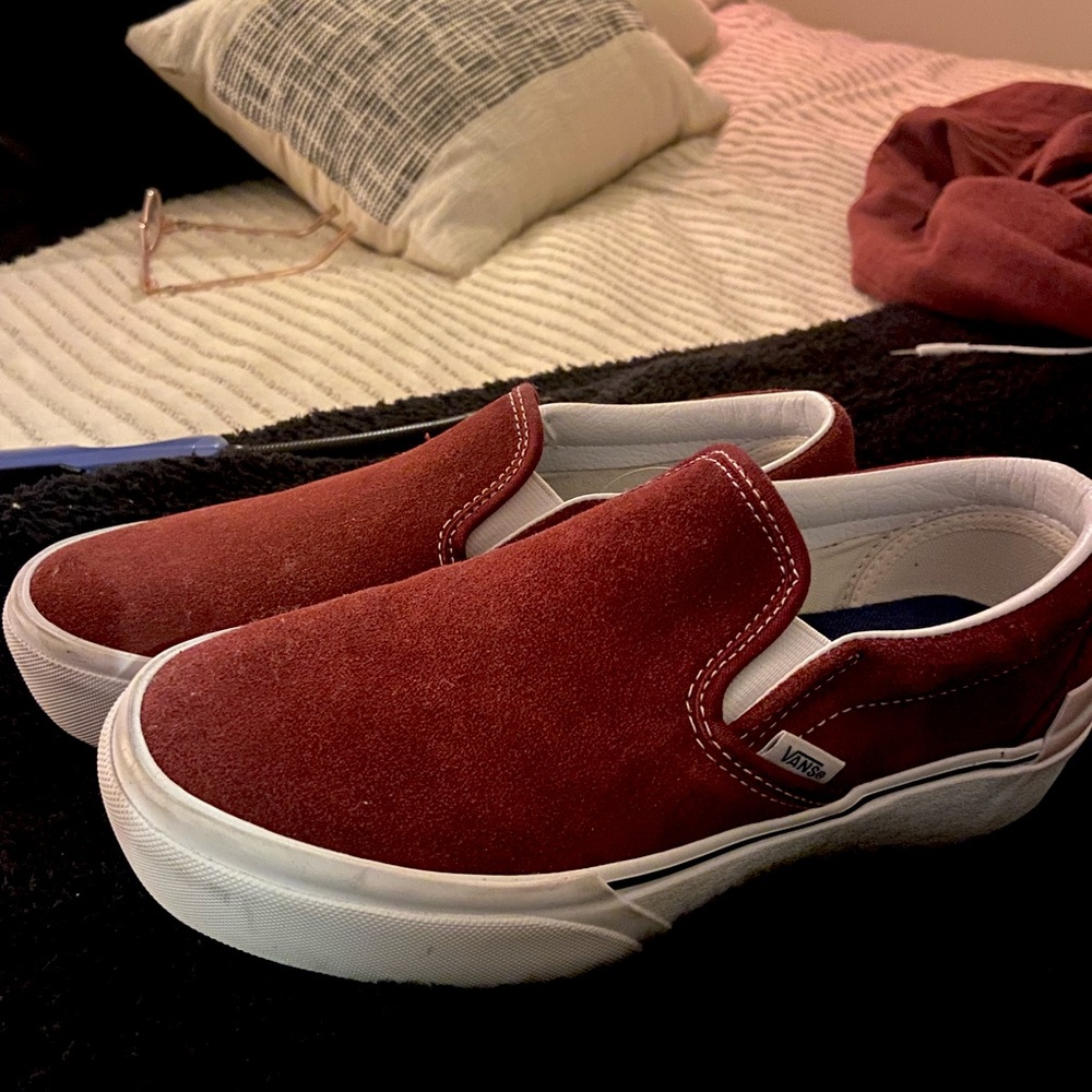 Vans platform red sneakers